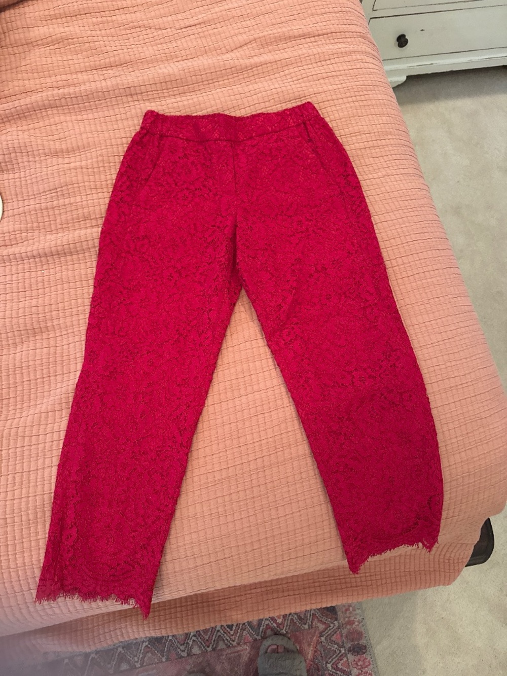 Red lace pant by Jcrew